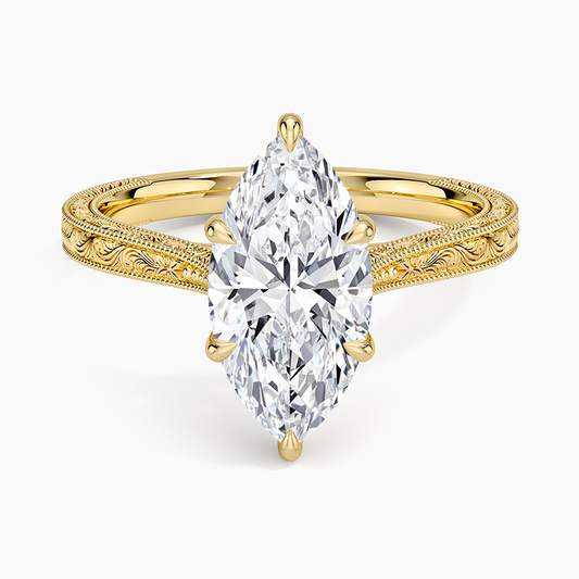 Elsie Engraved Ring in 18K Yellow Gold
