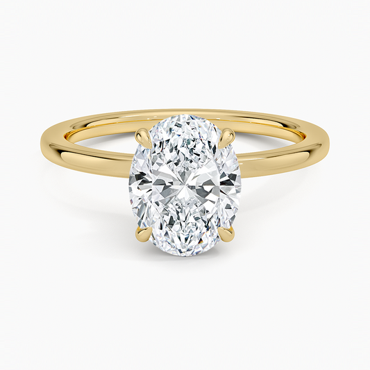 Secret Halo 1.5mm Diamond Ring in 18K Yellow Gold