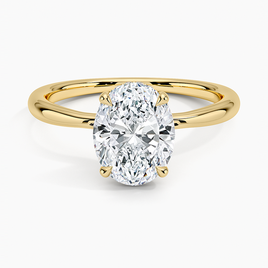 Freesia Hidden Halo Diamond Ring in 18K Yellow Gold
