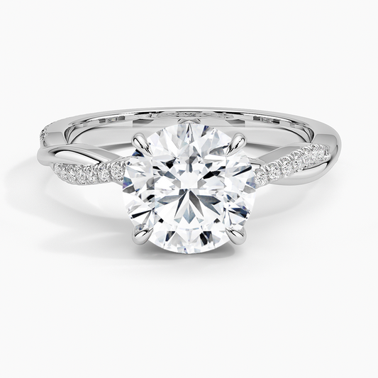 Petite Twisted Vine Diamond Ring (1/8 ct. tw.) in 18K White Gold