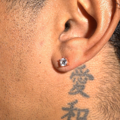 Moissanite Stud Earrings - Rose Gold - 925 Silver - D Colour - VVS1