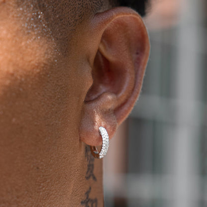 Moissanite Mini Hoop Earrings - 925 Silver - D Colour - VVS1